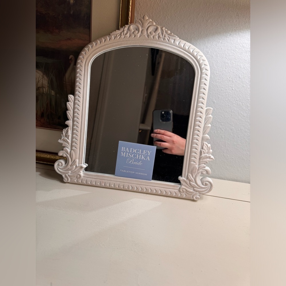 Shabby chic ornate stand mirror